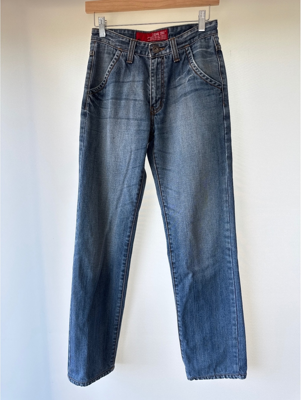 Vintage Y2K Zeng Zhi Jeans 28x30 Blue Wash Straight Leg Baggy Denim